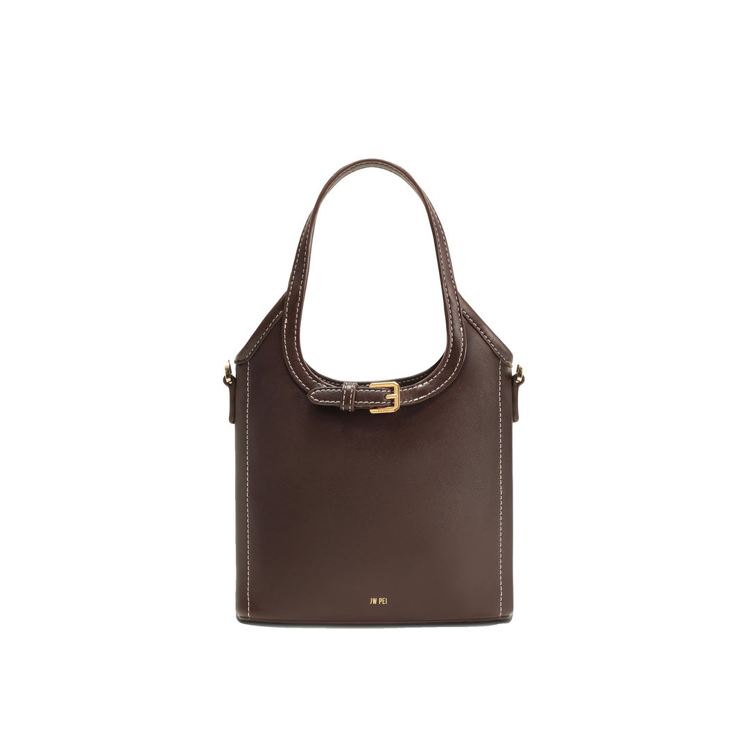 JW PEI Brooke Mini Belted Embellished Top Handle Bag - Dark Brown by JW PEI