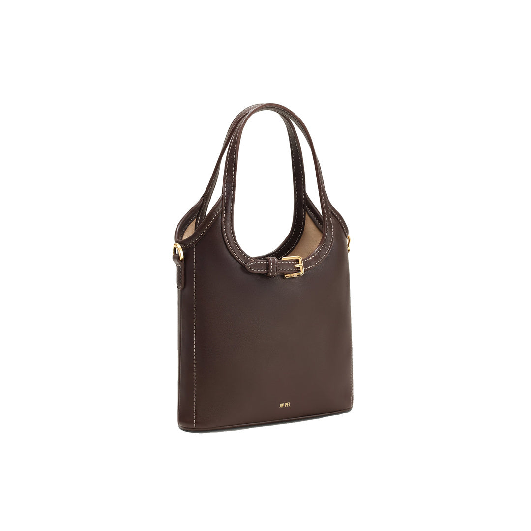JW PEI Brooke Mini Belted Embellished Top Handle Bag - Dark Brown by JW PEI
