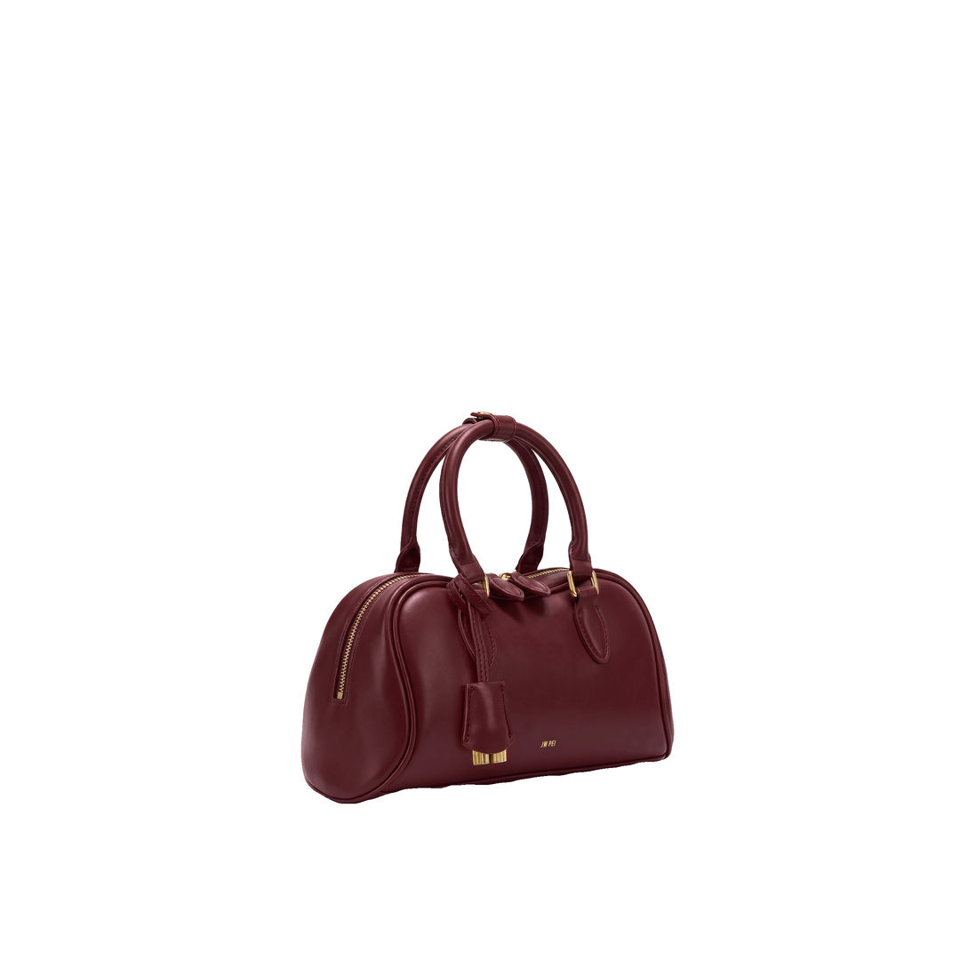 JW PEI Rosalie Bowler Top Handle Bag - Dark Burgundy by JW PEI