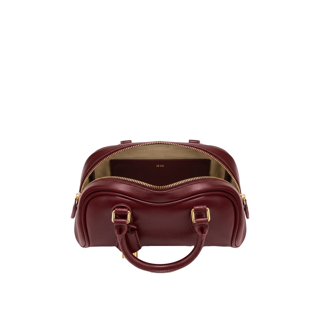 JW PEI Rosalie Bowler Top Handle Bag - Dark Burgundy by JW PEI