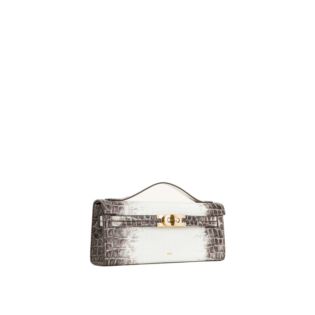 JW PEI Bria Structured Top Handle Bag - White Croc by JW PEI