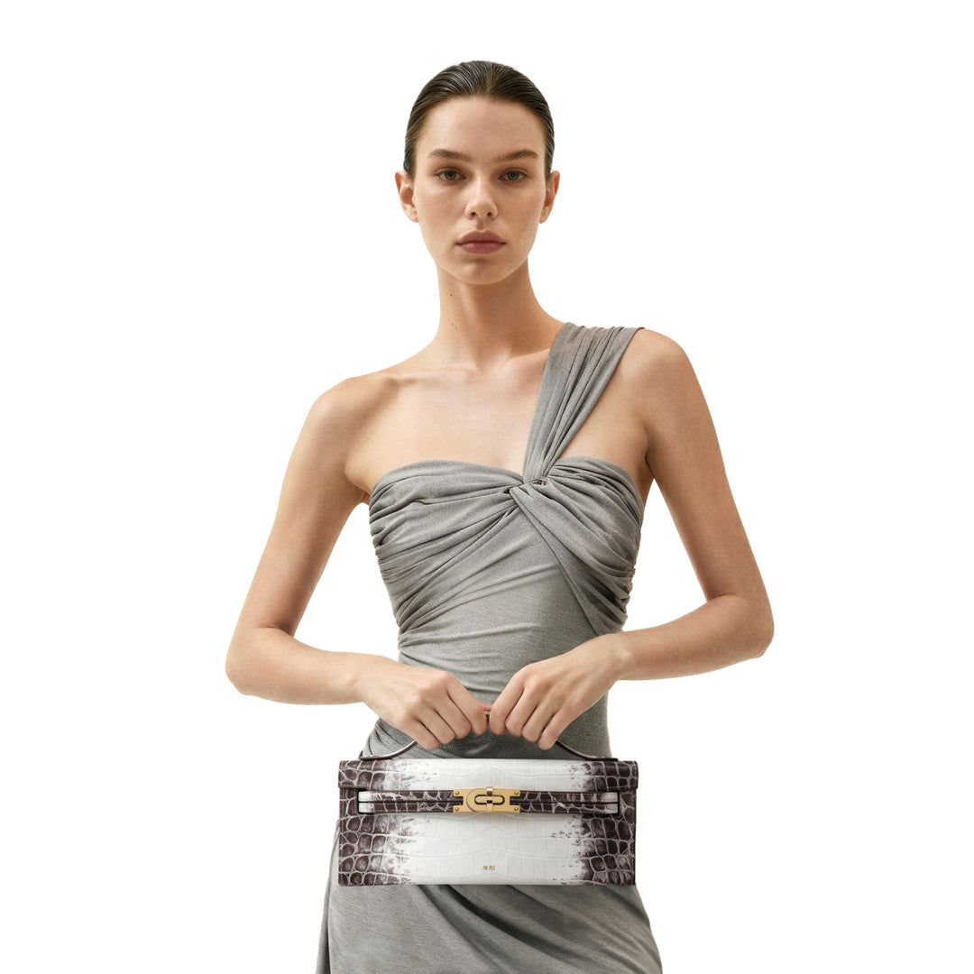 JW PEI Bria Structured Top Handle Bag - White Croc by JW PEI