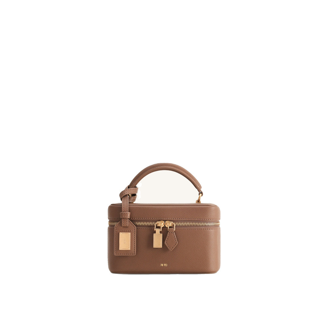 JW PEI Cleo Box Shape Top Handle Bag - Brown by JW PEI