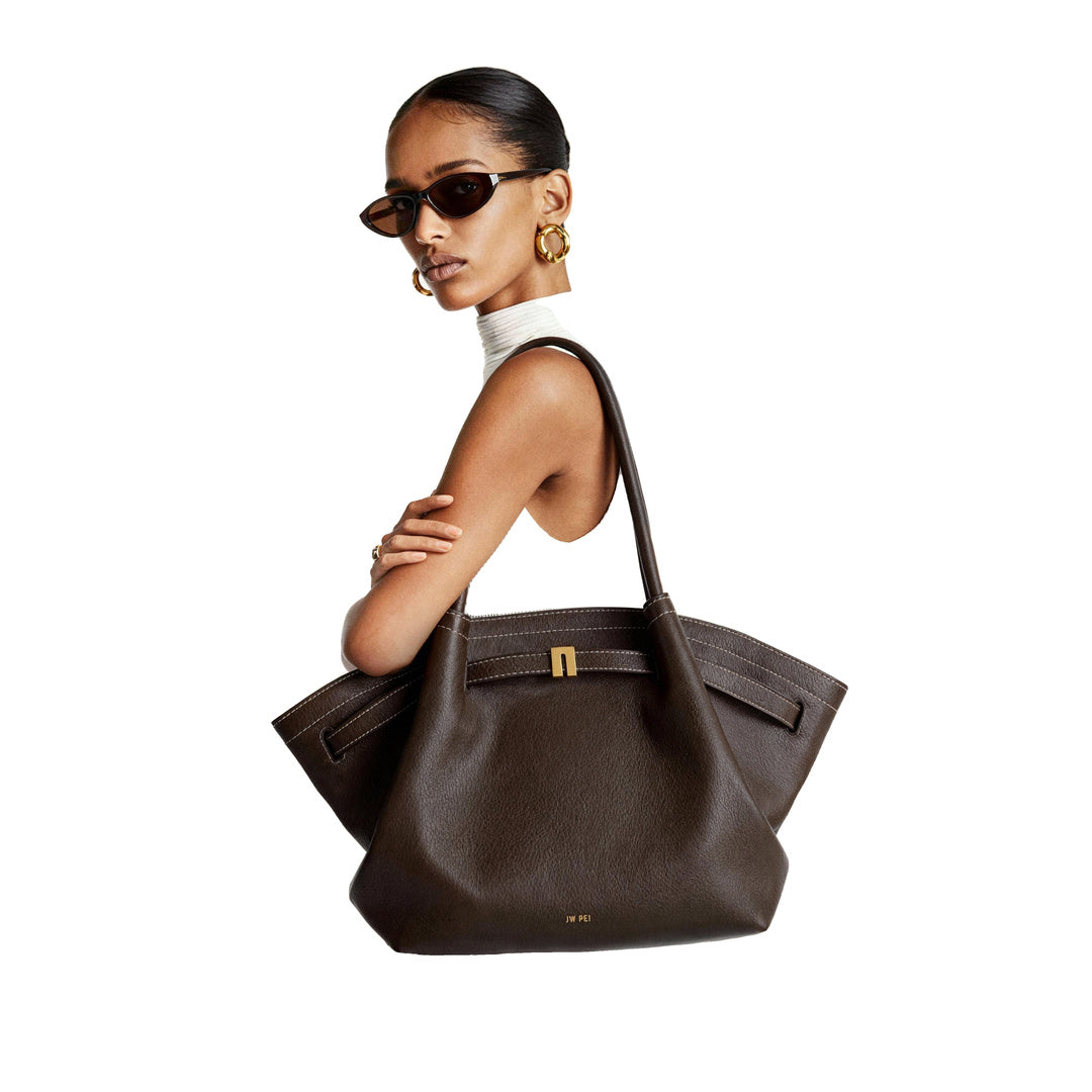 JW PEI Hana Large Tote Bag - Dark Brown by JW PEI
