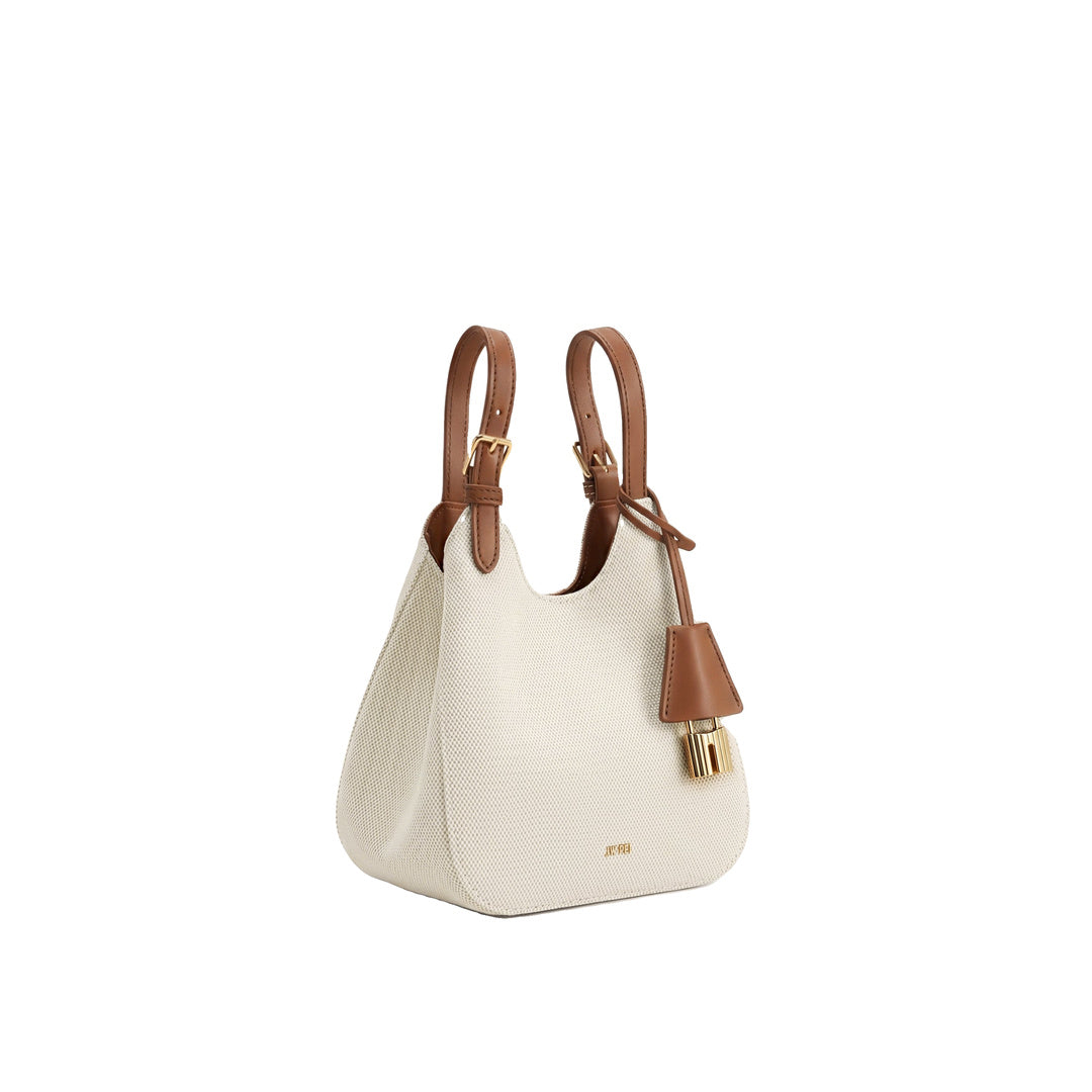 JW PEI Ines Padlock Tote Bag - Brown Canvas by JW PEI