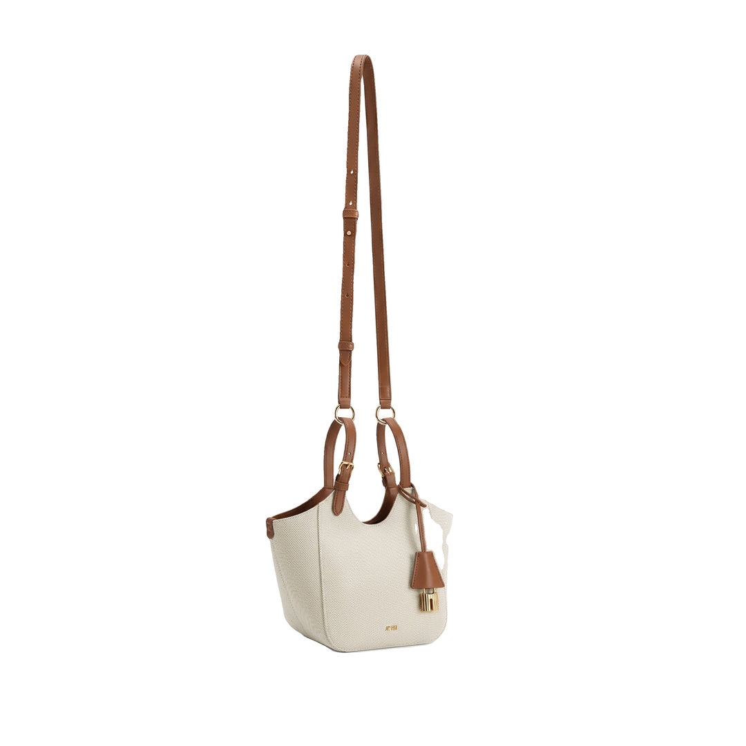JW PEI Ines Padlock Tote Bag - Brown Canvas by JW PEI