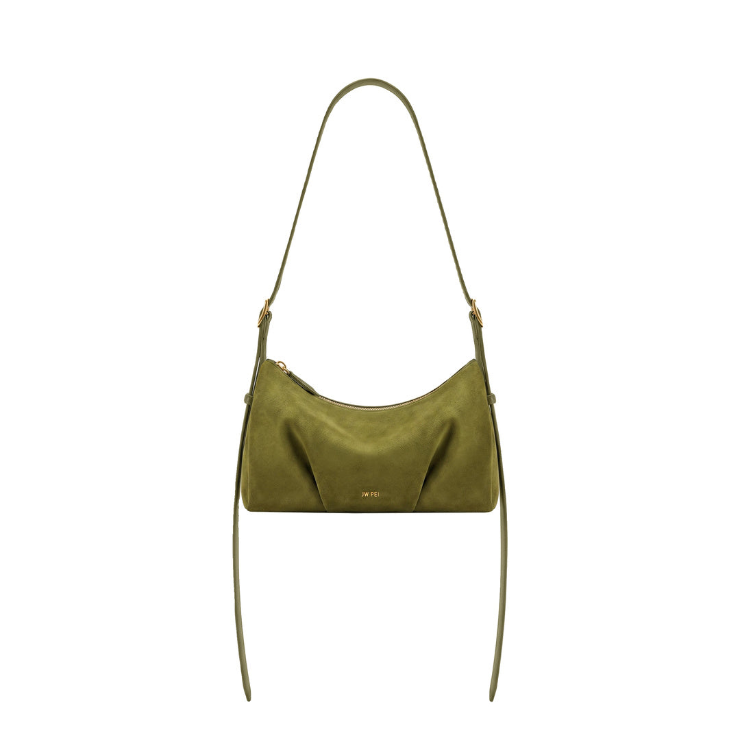 JW PEI Loriette Faux Suede Crossbody Bag - Olive Green by JW PEI
