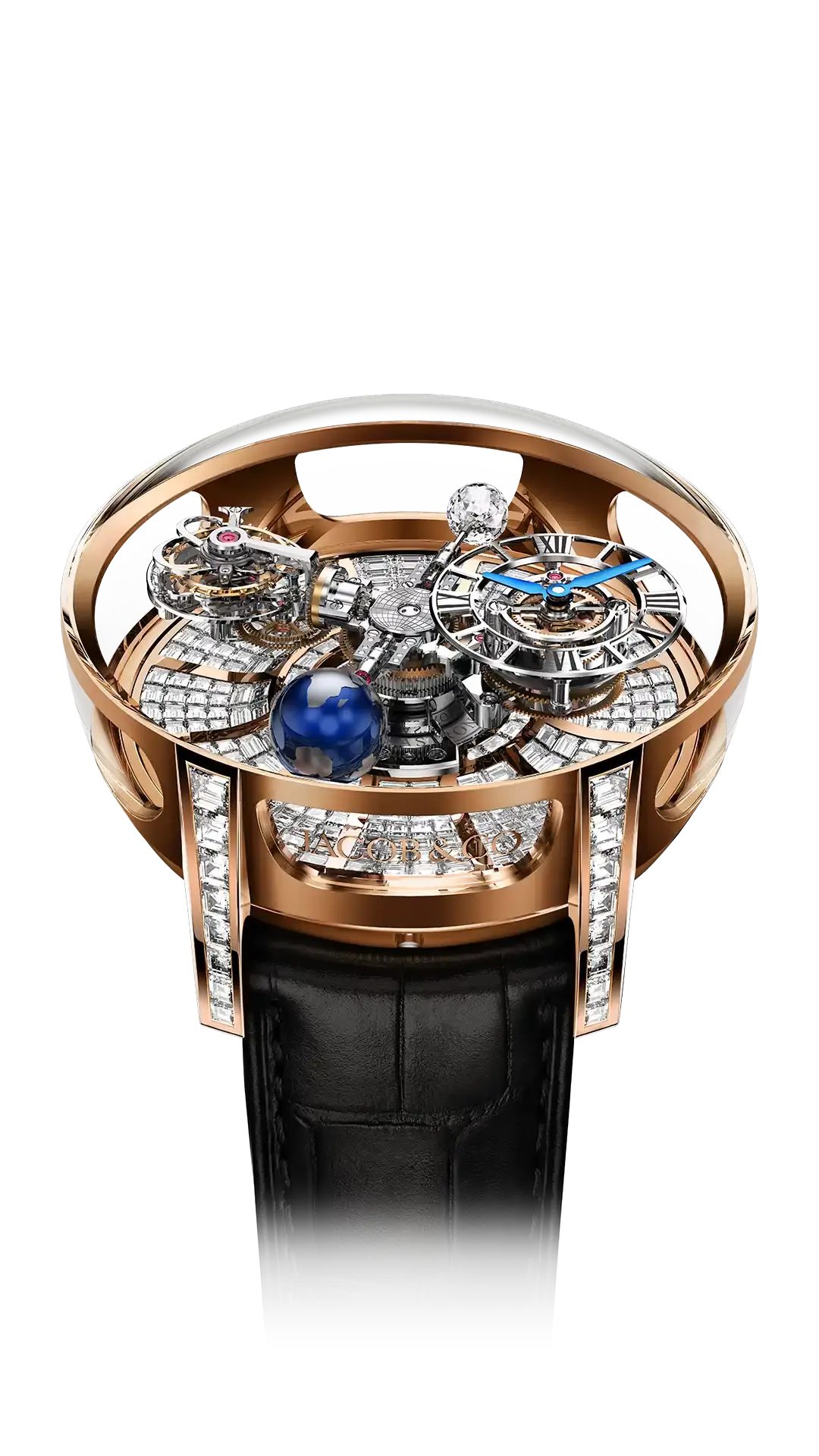 Astronomia Tourbillon Baguette - Rose Gold, Orange Sapphires