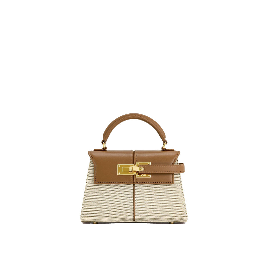 JW PEI Elise Top Handle Bag - Brown Canvas by JW PEI