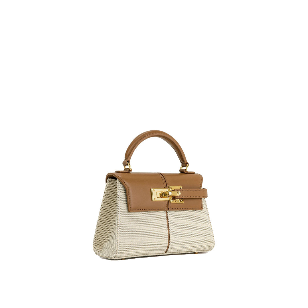 JW PEI Elise Top Handle Bag - Brown Canvas by JW PEI