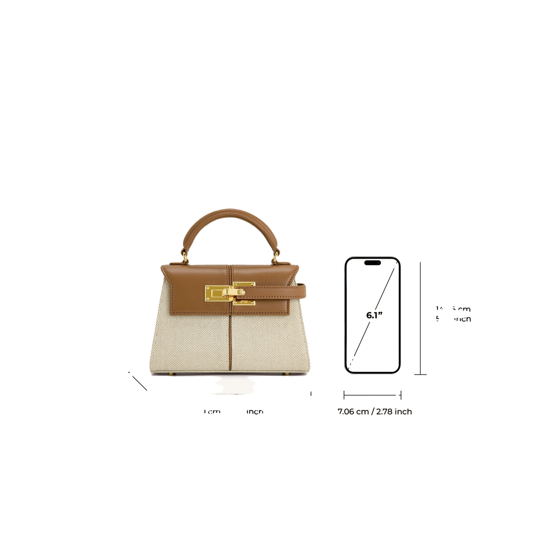 JW PEI Elise Top Handle Bag - Brown Canvas by JW PEI