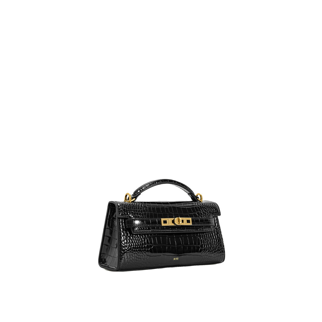 JW PEI Noor Top Handle Bag - Black Croc by JW PEI