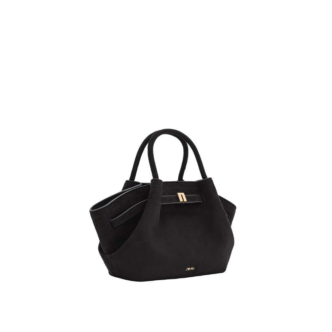 JW PEI Hana Mini Faux Suede Tote Bag - Black by JW PEI