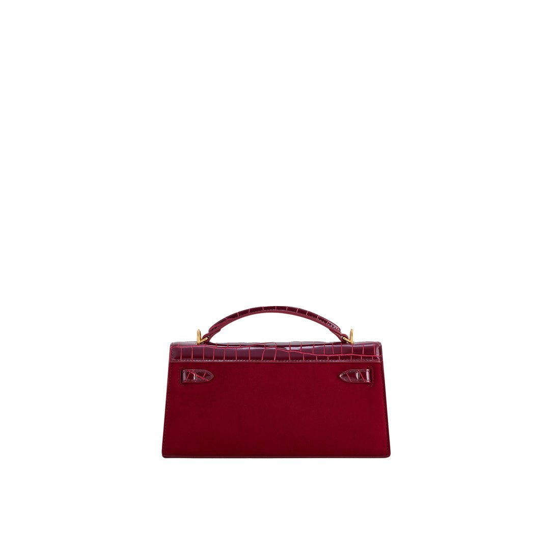 JW PEI Noor Faux Suede Top Handle Bag - Red by JW PEI