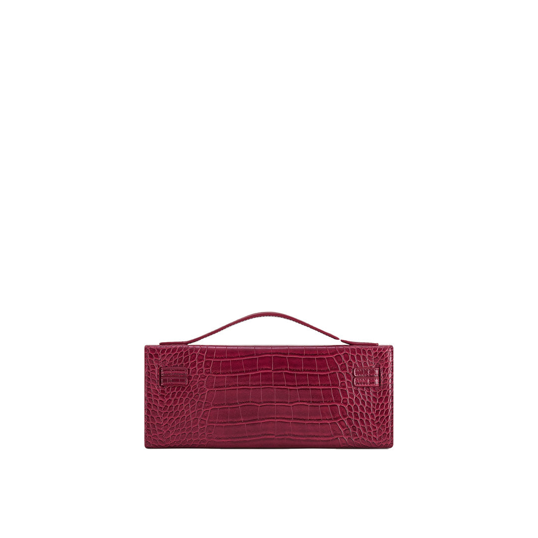 JW PEI Bria Structured Top Handle Bag - Burgundy Croc by JW PEI