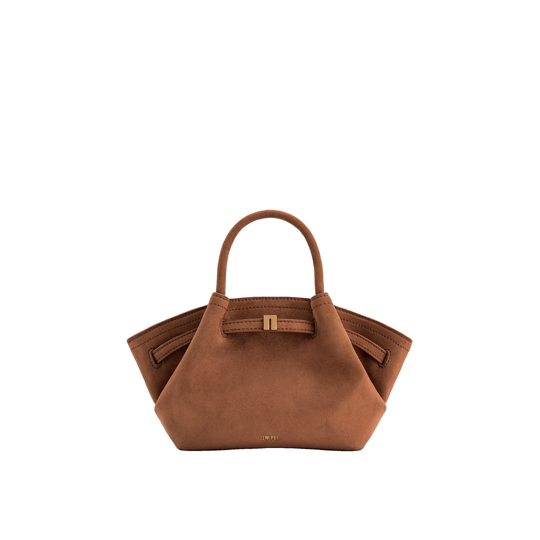 JW PEI Hana Mini Faux Suede Tote Bag - Brown by JW PEI