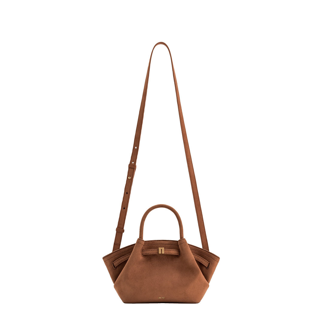 JW PEI Hana Mini Faux Suede Tote Bag - Brown by JW PEI