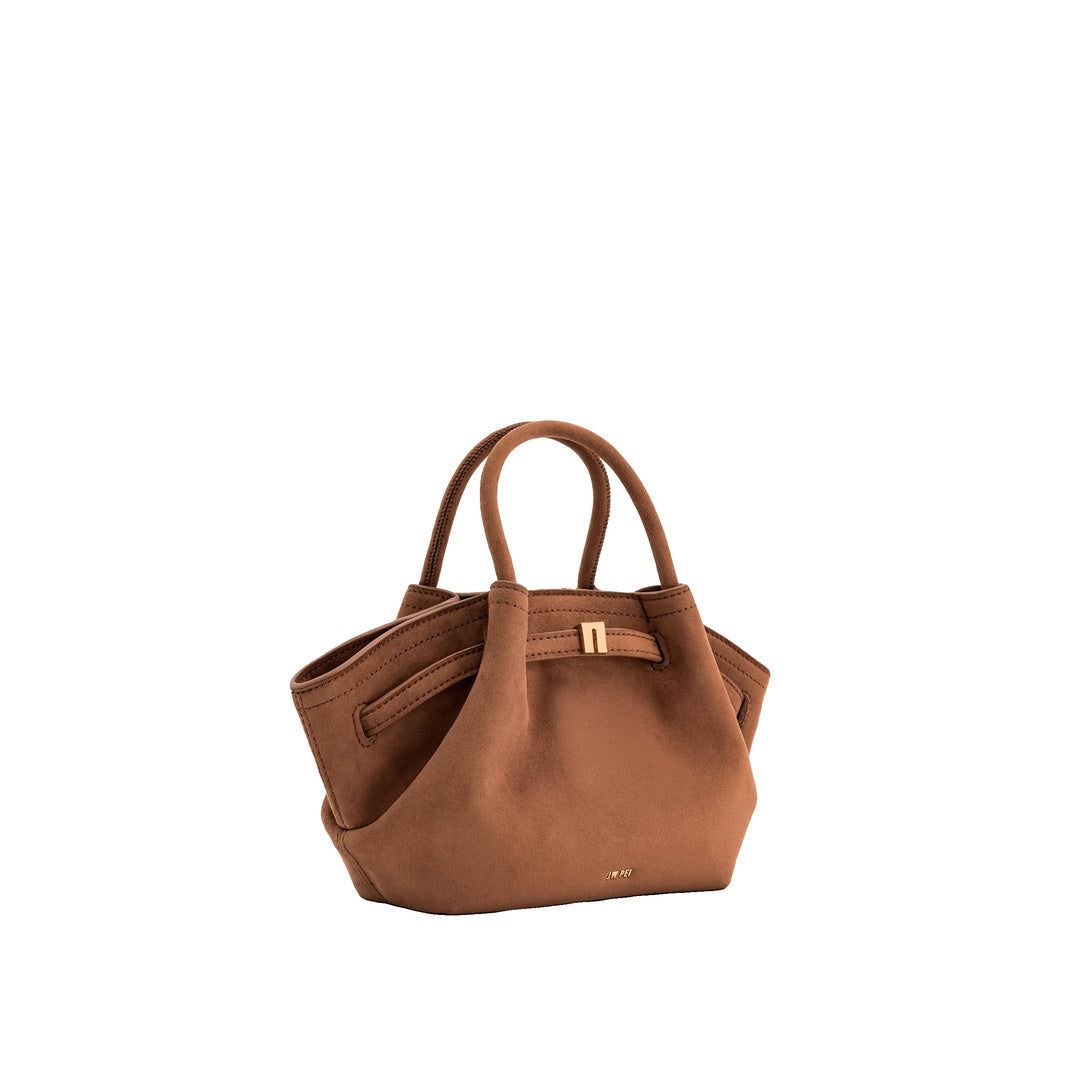 JW PEI Hana Mini Faux Suede Tote Bag - Brown by JW PEI