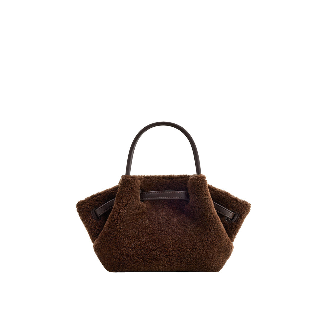 JW PEI Hana Mini Faux Fur Tote Bag - Dark Brown by JW PEI