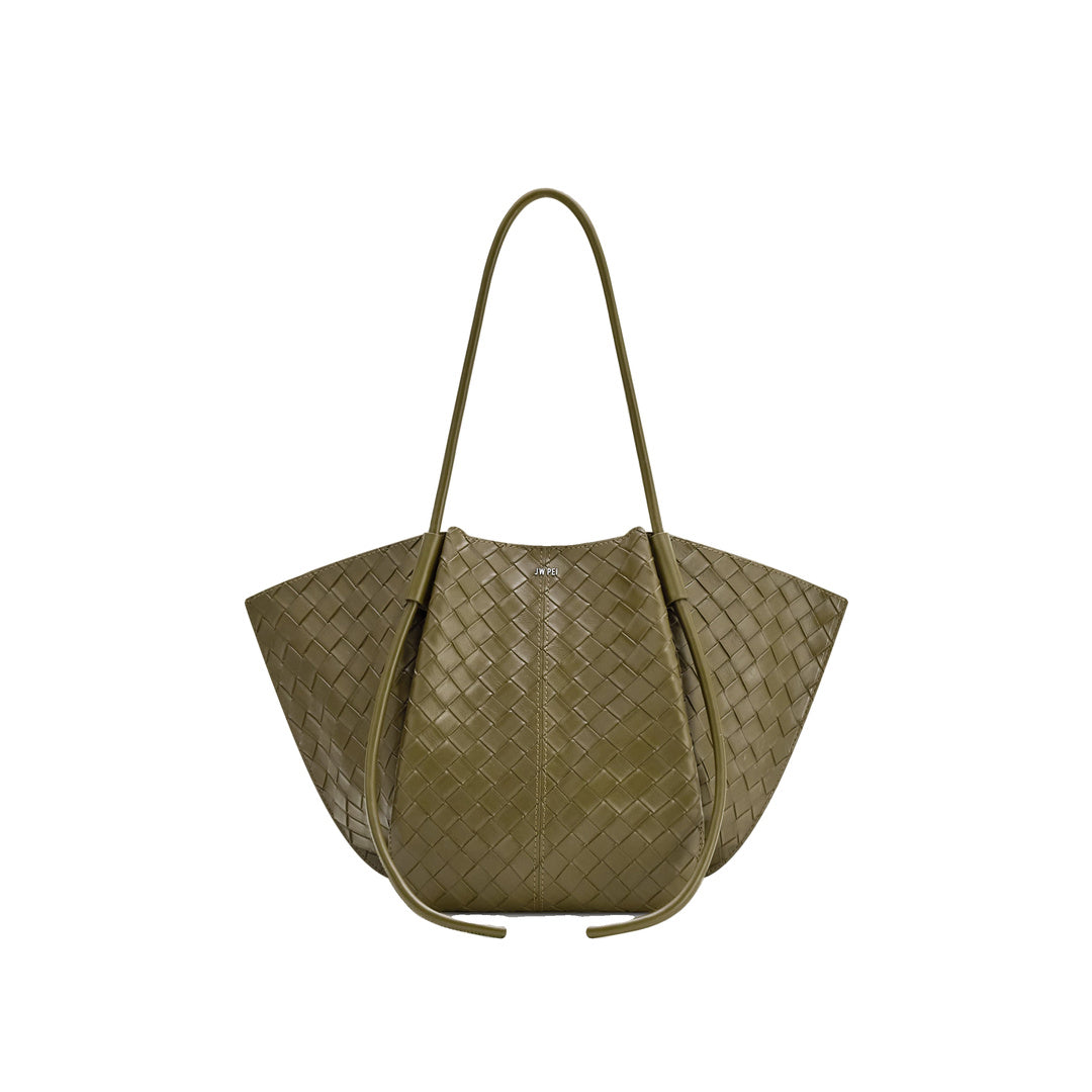 JW PEI Nala Wide Weave Texture Tote Bag - Olive Green by JW PEI