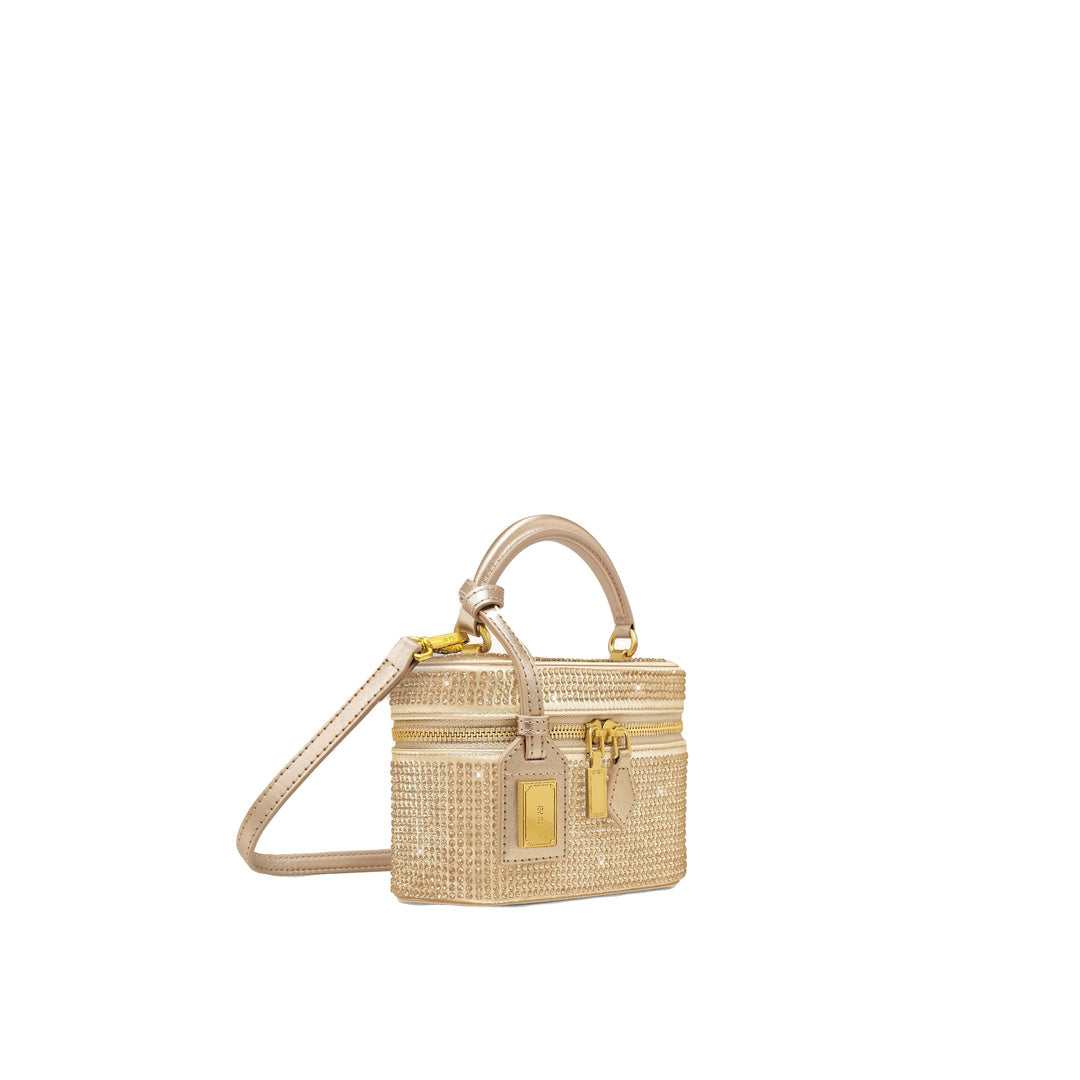 JW PEI Cleo Artificial Crystal Box Shape Top Handle Bag - Champagne by JW PEI