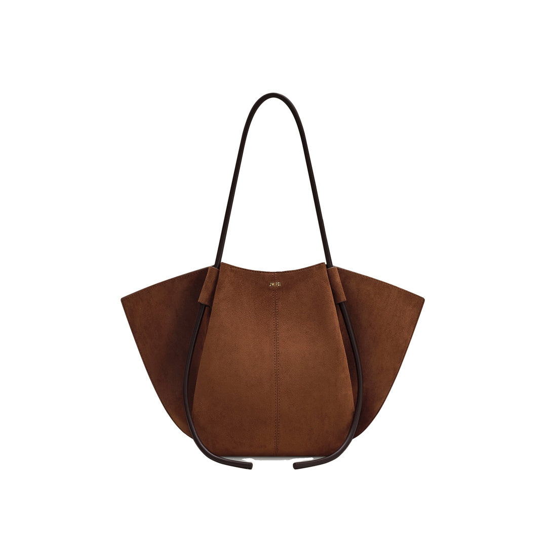 JW PEI Nala Faux Suede Wide Tote Bag - Brown by JW PEI