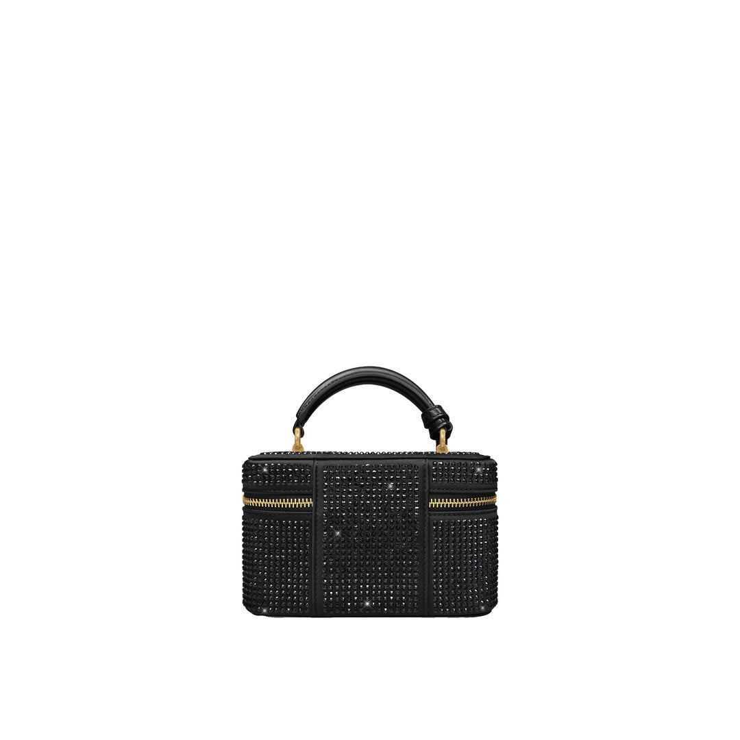 JW PEI Cleo Artificial Crystal Box Shape Top Handle Bag - Black by JW PEI