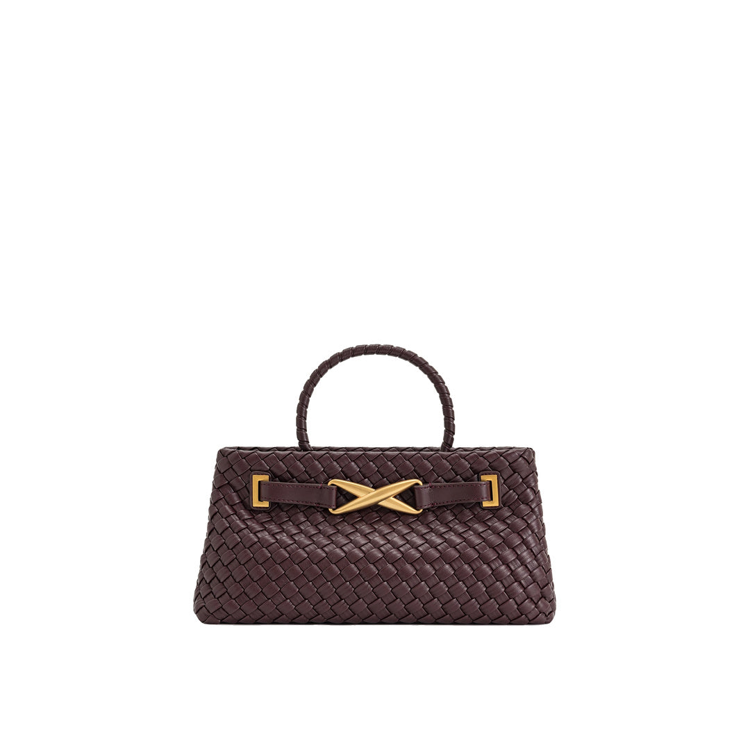 JW PEI Elora Woven Tote Bag - Deep Burgundy by JW PEI