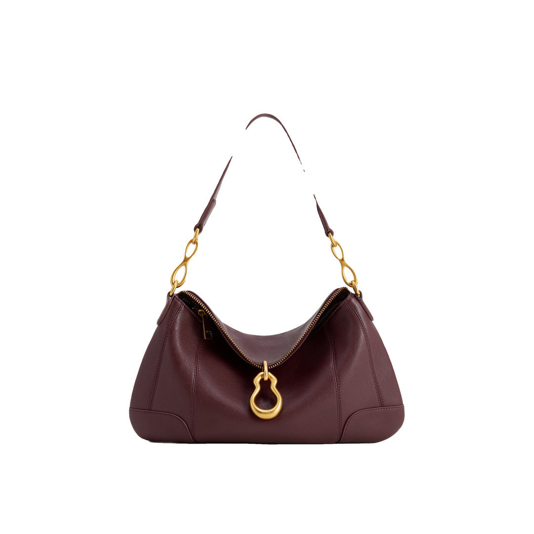 JW PEI Jayla Metal Pendant Embellished Shoulder Bag - Deep Burgundy by JW PEI