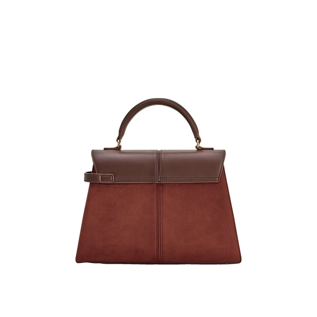 JW PEI Elise Large Faux Suede Top Handle Bag - Mocha Brown by JW PEI