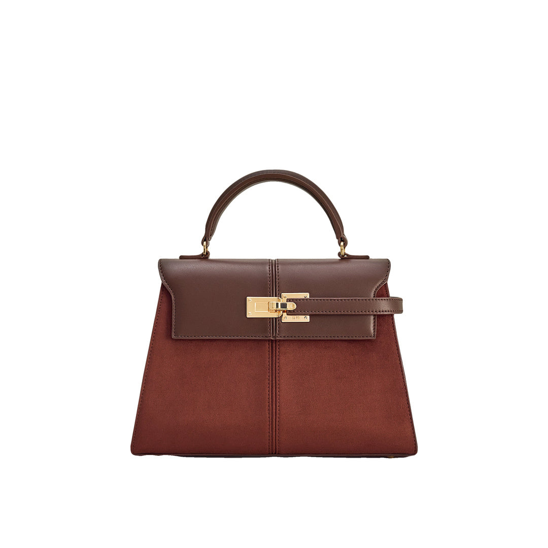 JW PEI Elise Large Faux Suede Top Handle Bag - Mocha Brown by JW PEI