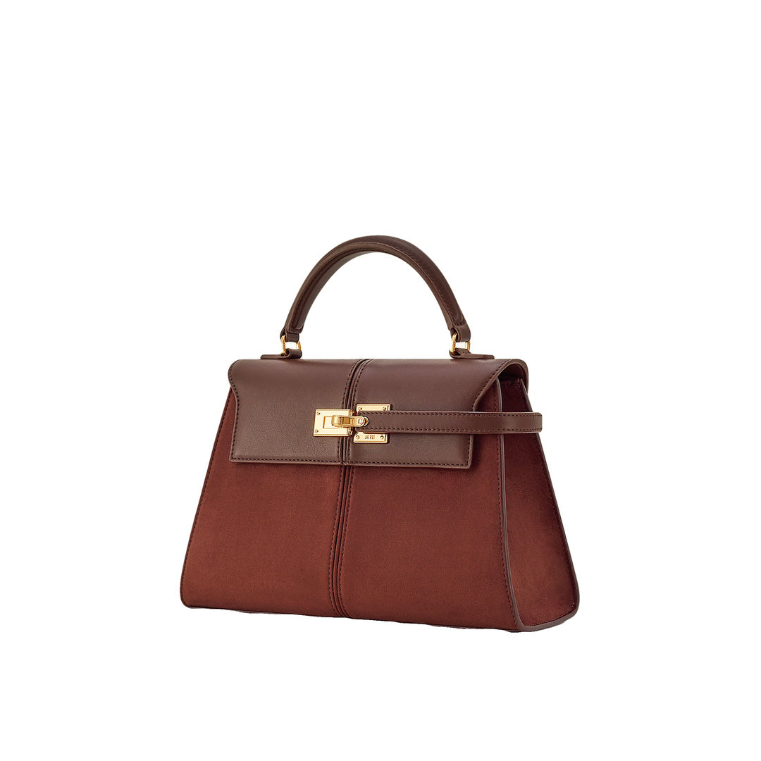 JW PEI Elise Large Faux Suede Top Handle Bag - Mocha Brown by JW PEI