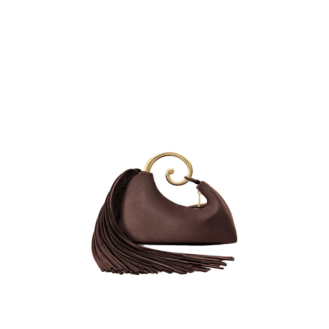 JW PEI Nell Fringe Hardware Top Handle Bag - Deep Brown by JW PEI