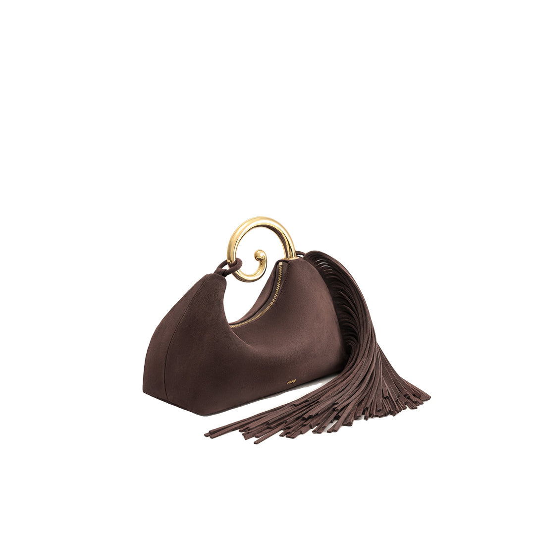 JW PEI Nell Fringe Hardware Top Handle Bag - Deep Brown by JW PEI