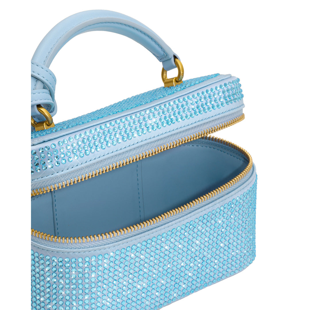 JW PEI Cleo Artificial Crystal Box Shape Top Handle Bag - Blue by JW PEI