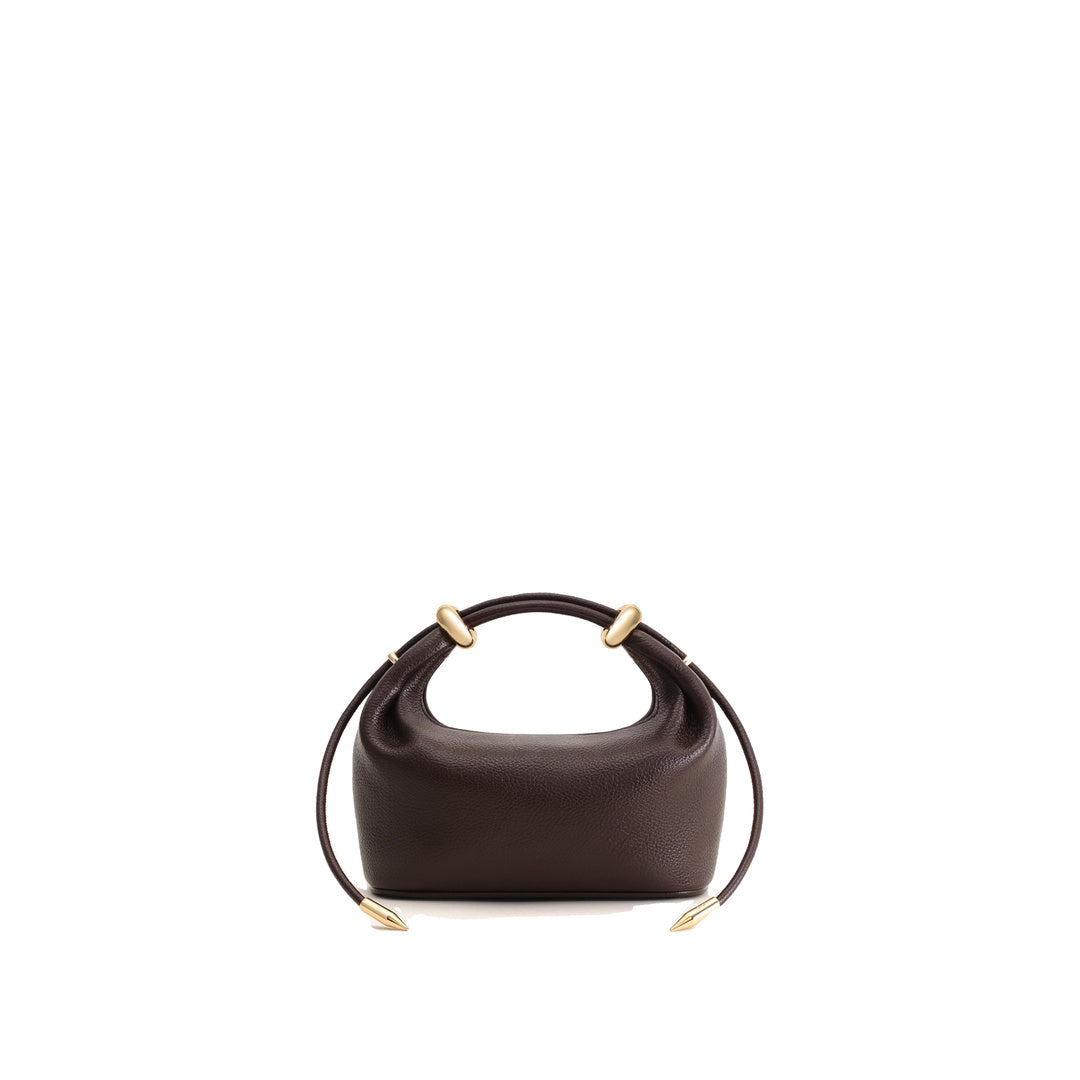 JW PEI Ellie Metal Ring Embellished Top Handle Bag - Dark Brown by JW PEI