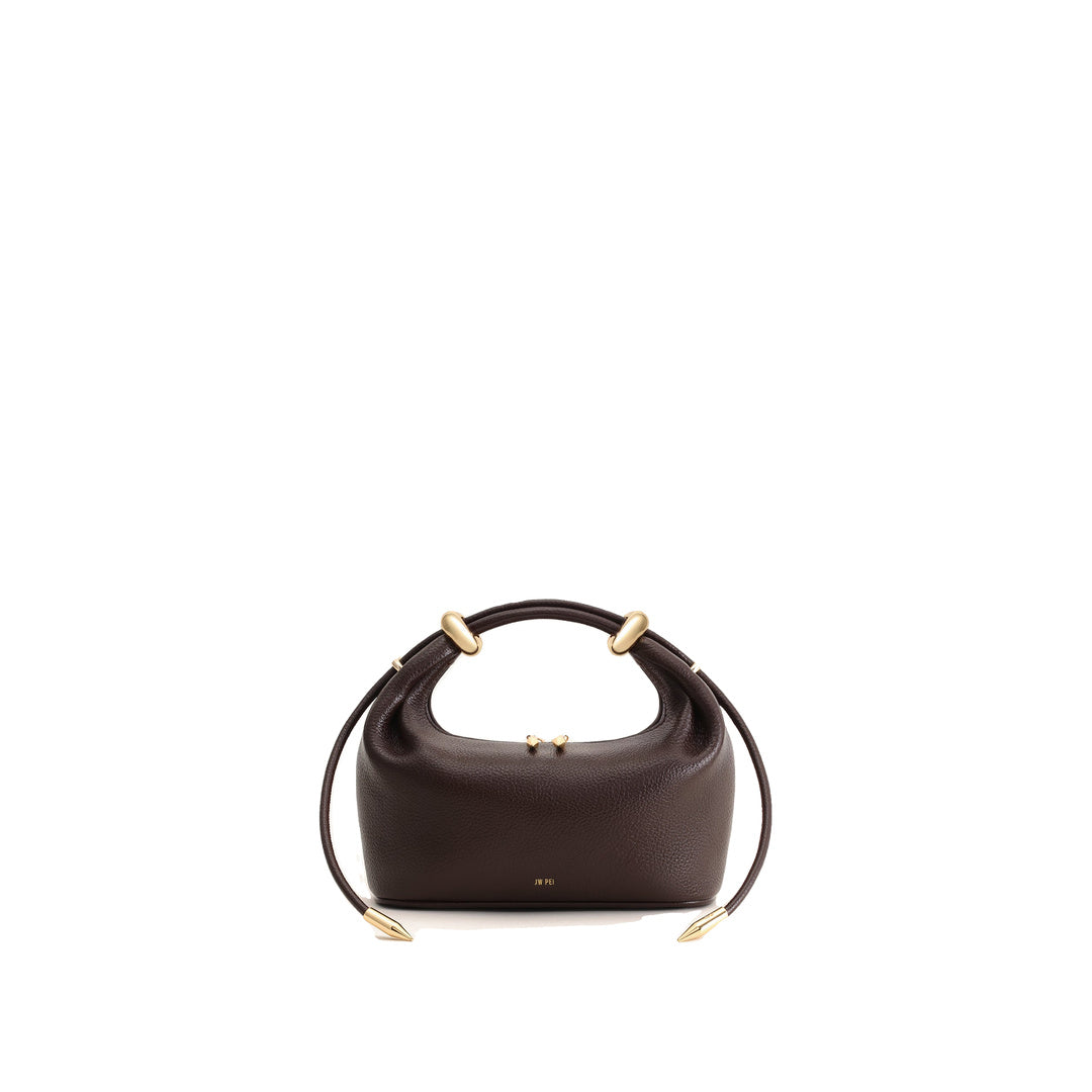 JW PEI Ellie Metal Ring Embellished Top Handle Bag - Dark Brown by JW PEI