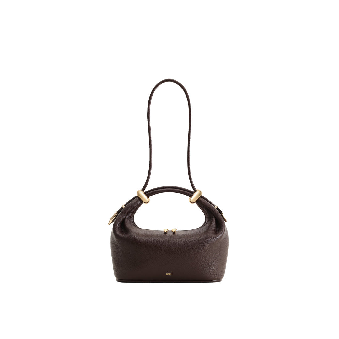JW PEI Ellie Metal Ring Embellished Top Handle Bag - Dark Brown by JW PEI