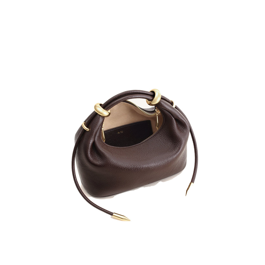 JW PEI Ellie Metal Ring Embellished Top Handle Bag - Dark Brown by JW PEI