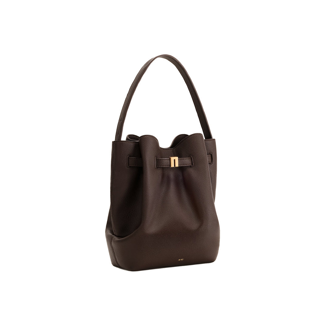 JW PEI Clara Lock Accent Bucket Shoulder Bag - Mocha Brown by JW PEI
