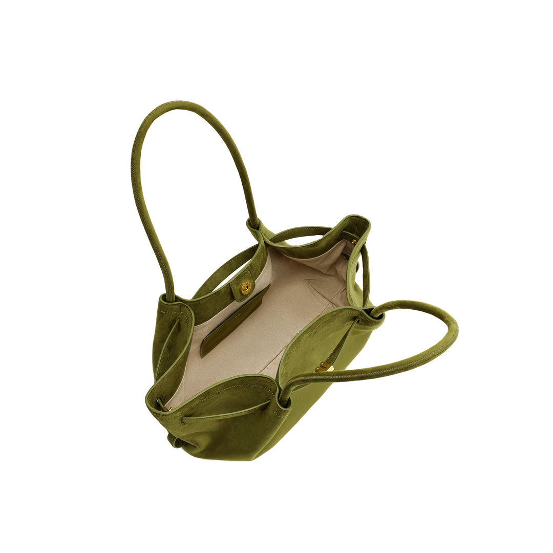 JW PEI Hana Wide Faux Suede Tote Bag - Olive Green by JW PEI