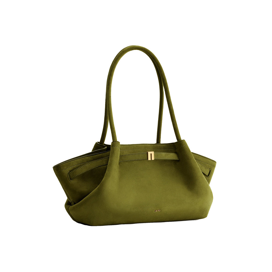 JW PEI Hana Wide Faux Suede Tote Bag - Olive Green by JW PEI