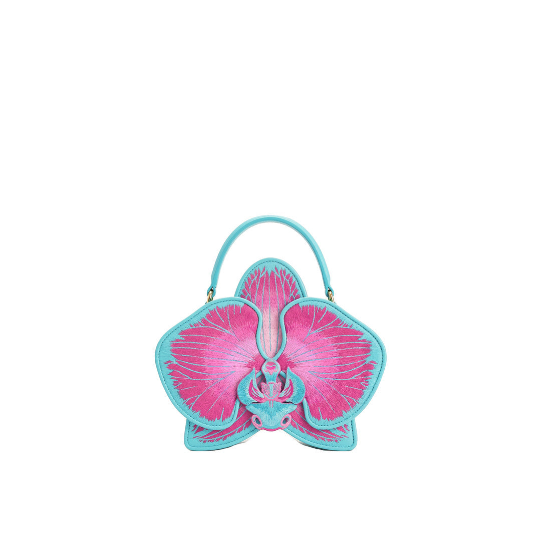 JW PEI Flora Orchid Shaped Top Handle Bag - Pink Blue by JW PEI