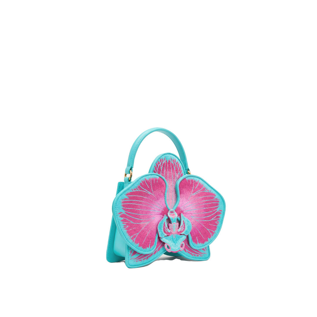 JW PEI Flora Orchid Shaped Top Handle Bag - Pink Blue by JW PEI