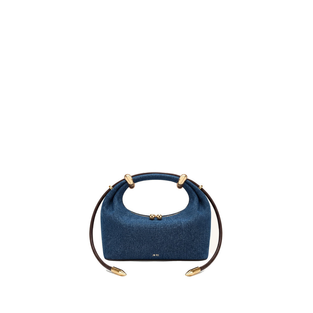 JW PEI Ellie Metal Ring Embellished Top Handle Bag - Blue Denim by JW PEI