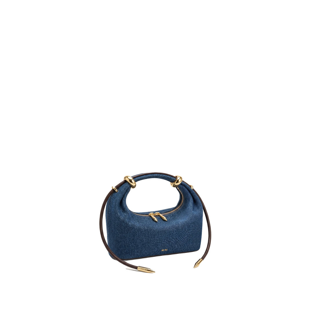 JW PEI Ellie Metal Ring Embellished Top Handle Bag - Blue Denim by JW PEI