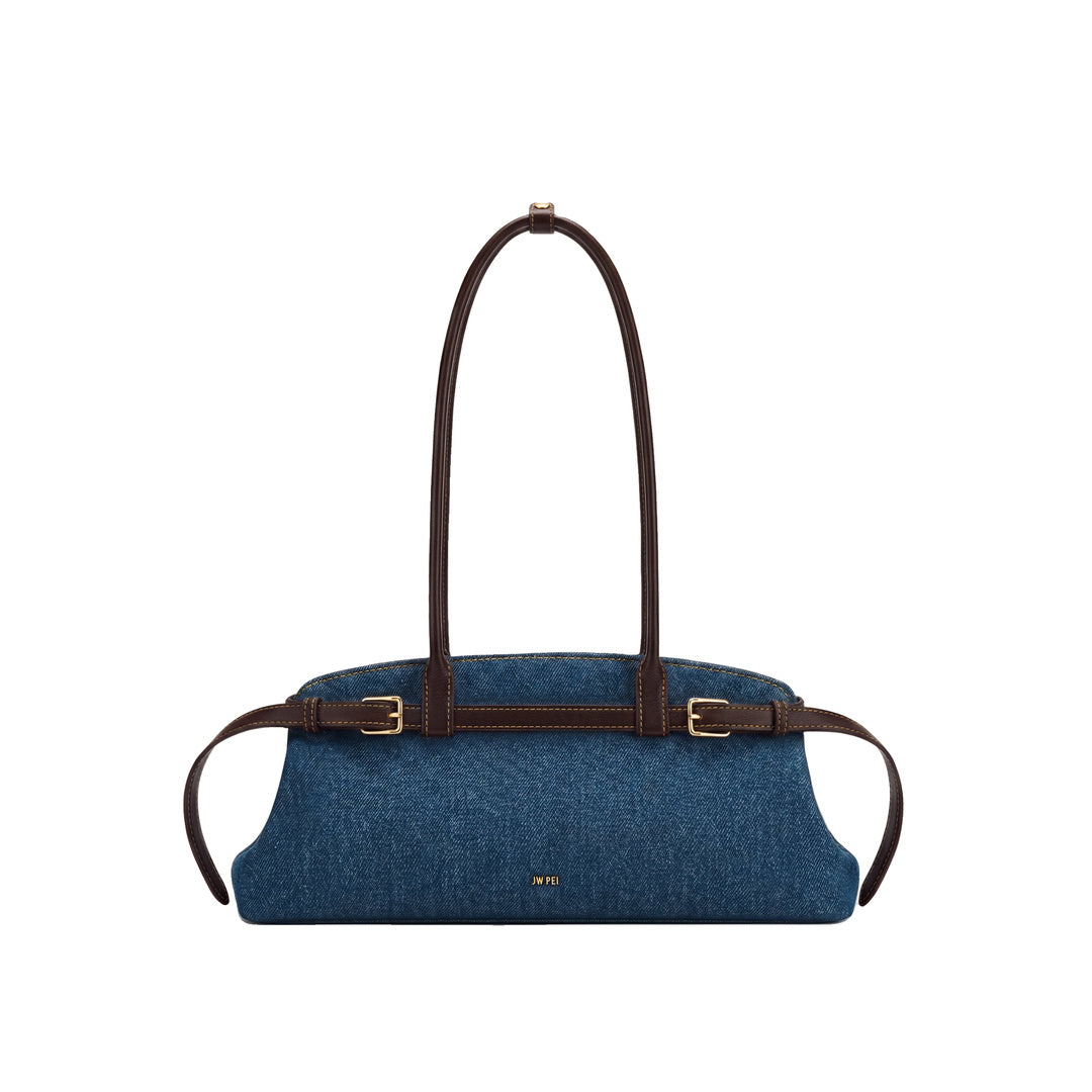 JW PEI Arden Belt Detail East-West Shoulder Bag - Blue Denim by JW PEI