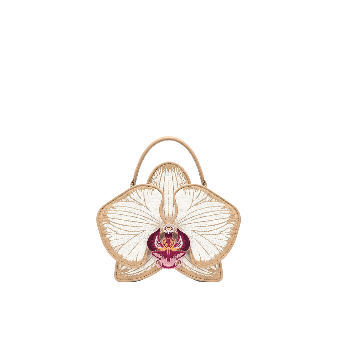 JW PEI Flora Orchid Shaped Top Handle Bag - Champagne by JW PEI