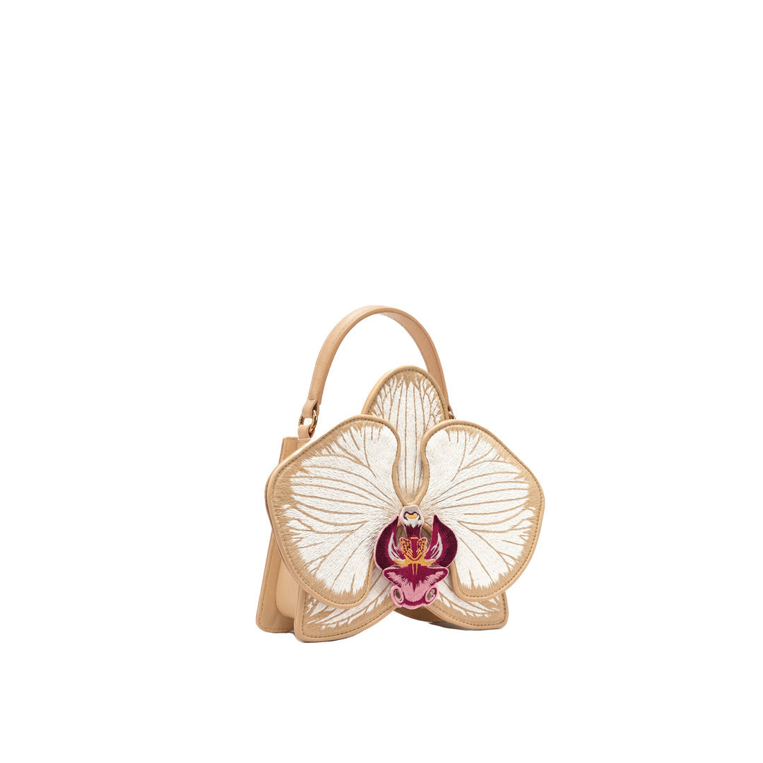 JW PEI Flora Orchid Shaped Top Handle Bag - Champagne by JW PEI