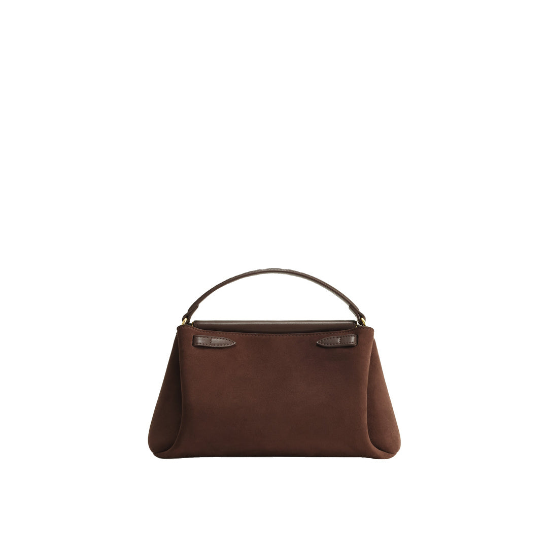 JW PEI Carmen Faux Suede Top Handle Bag - Dark Brown by JW PEI